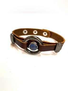 Mini snap leather bracelet cuff Handmade 12mm snap SB12